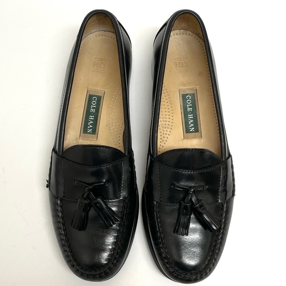 Cole Haan black tassel slip on dress shoes loafers 11 main image 11
